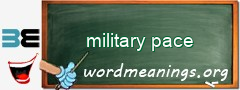 WordMeaning blackboard for military pace